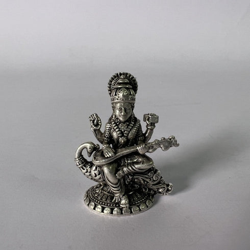 Pure Silver Saraswathi Antique Idol 17.02g